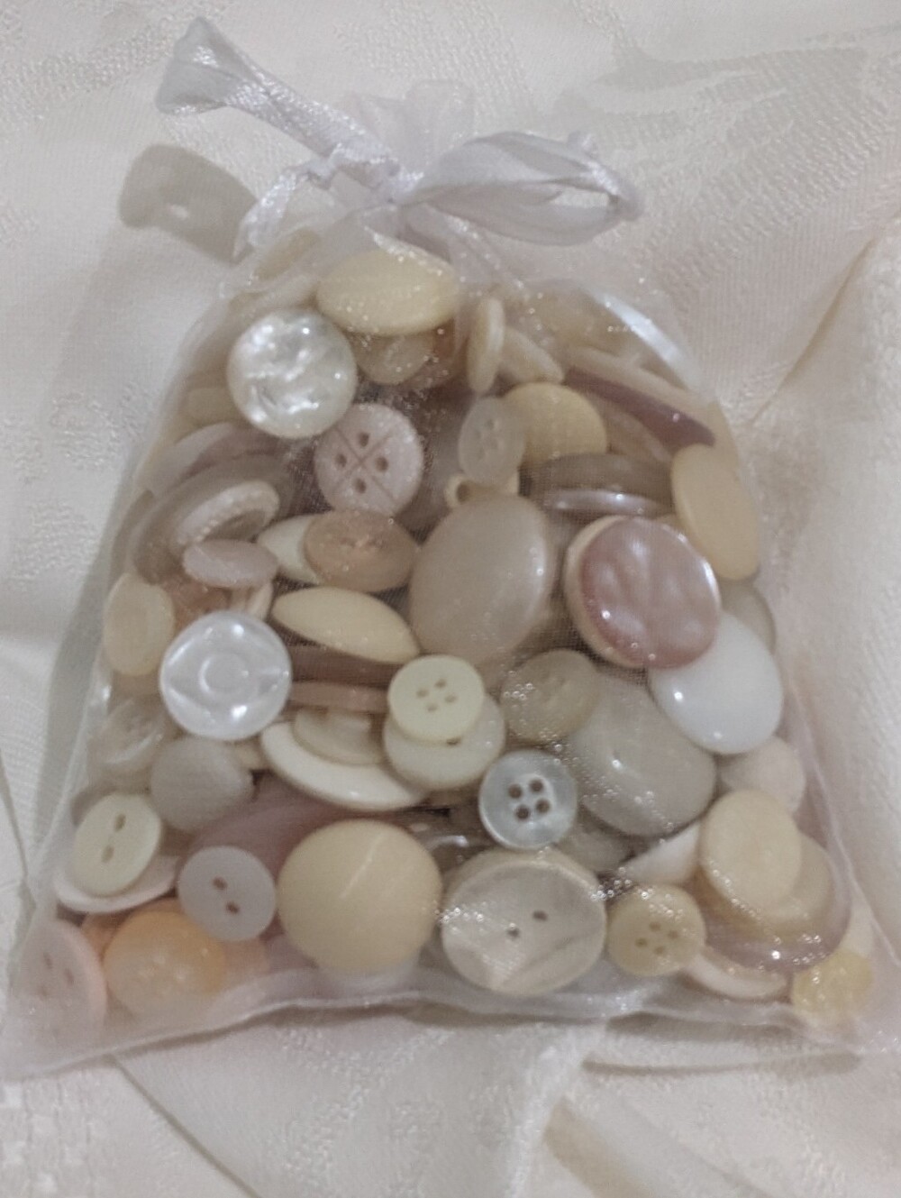 Bulk Lot of Buttons Off-White, Beige, Cream, Ivory - Vintage & Newer